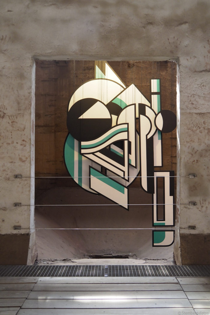 2208087, Völklingen / Hanging Installation with turquoise Accents, Mick La Rock, 2022